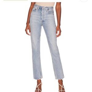 Agolde Riley High Rise Straight Crop Jeans